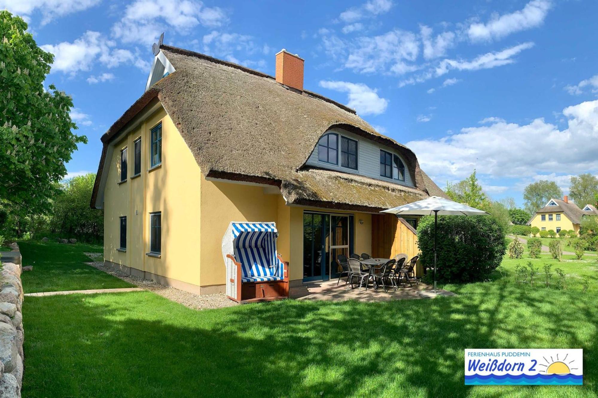 Vila Familienfreundliches Reetdachhaus Weissdorn 2 Puddemin Exteriér fotografie